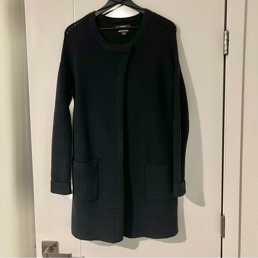 Tahari Black Wool Cardigan